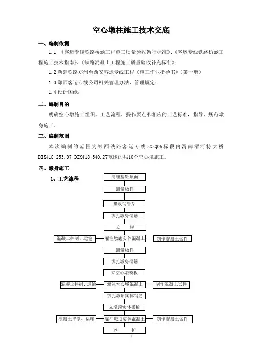 空心墩墩柱施工技术交底