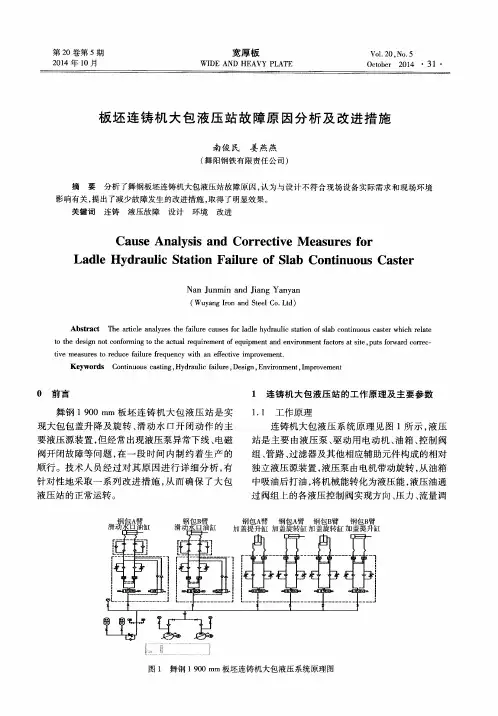 板坯连铸机大包液压站故障原因分析及改进措施