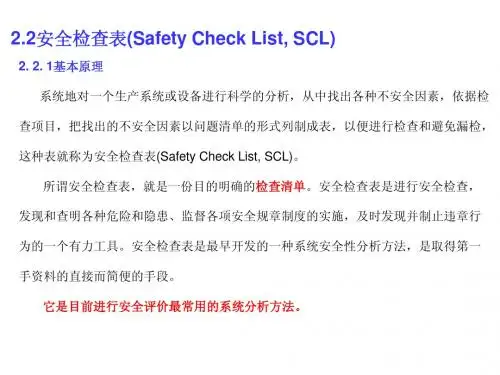 2.2安全检查表(SCL)