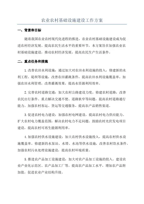 农业农村基础设施建设工作方案