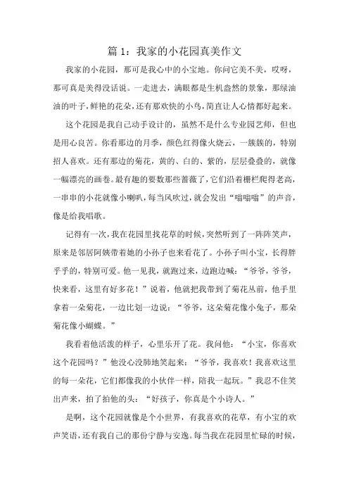 我家的小花园真美作文精选8篇
