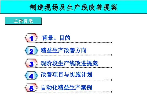 制造现场改善及生产线改造提案