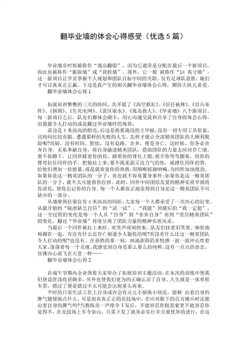翻毕业墙的体会心得感受(优选5篇)