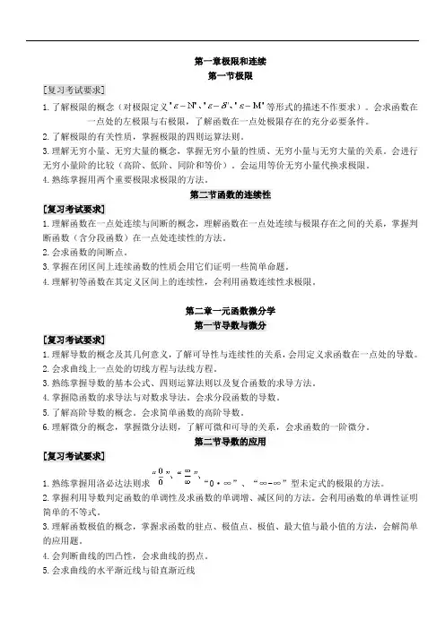 专升本复习资料高等数学