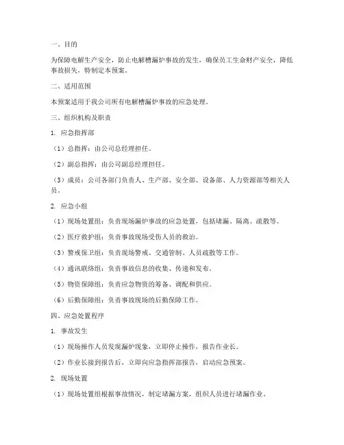 漏炉应急预案