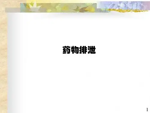 药物排泄PPT精选课件