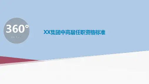 集团中高层岗位任职资格体系