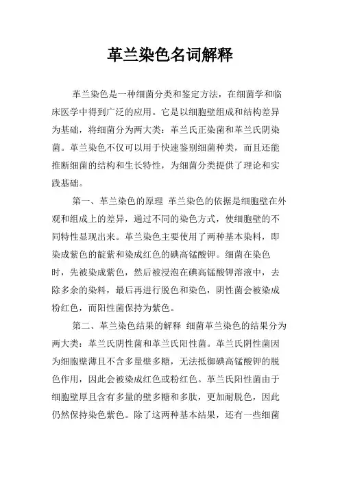 革兰染色名词解释