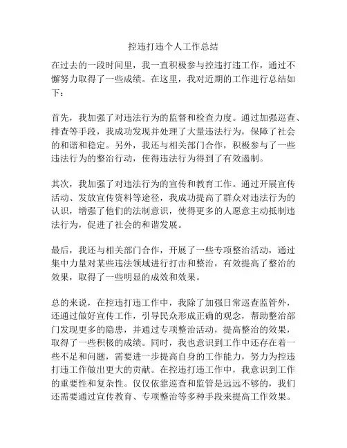 控违打违个人工作总结
