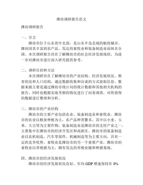 潍坊调研报告范文