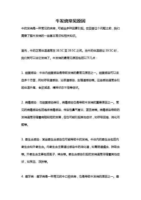 牛发烧常见原因