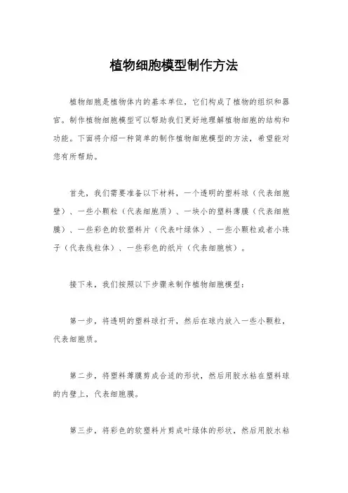 植物细胞模型制作方法