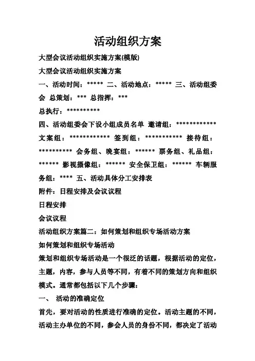活动组织方案