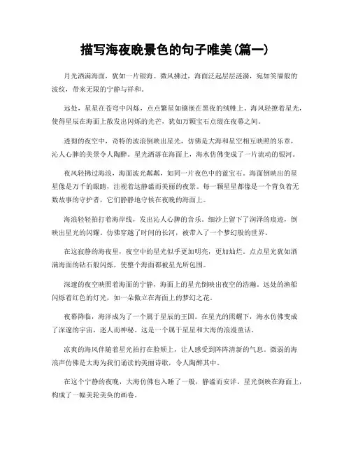 描写海夜晚景色的句子唯美(精选2篇)