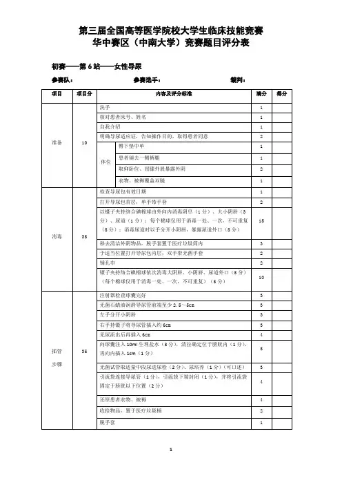 6-导尿评分表