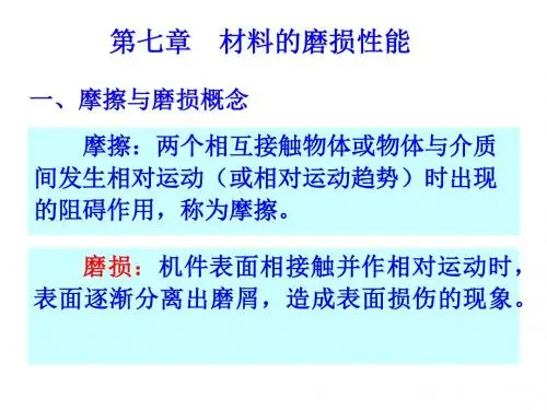 Chapter7金属的摩擦与接触疲劳详解