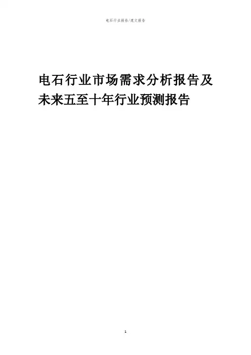 2023年电石行业市场需求分析报告及未来五至十年行业预测报告