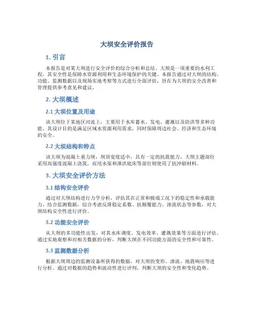 大坝安全评价报告