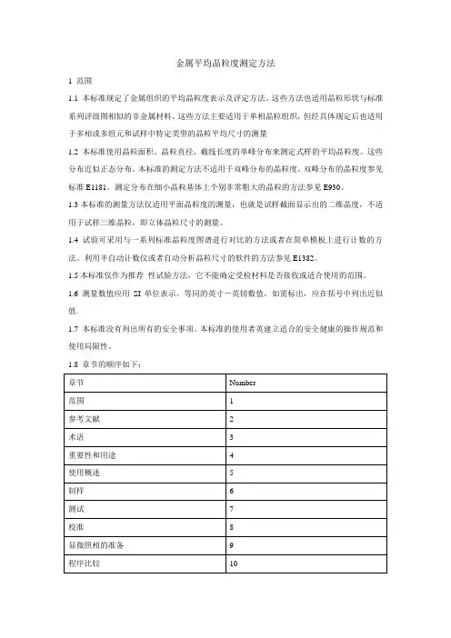 中文E112平均晶粒度标准讲解