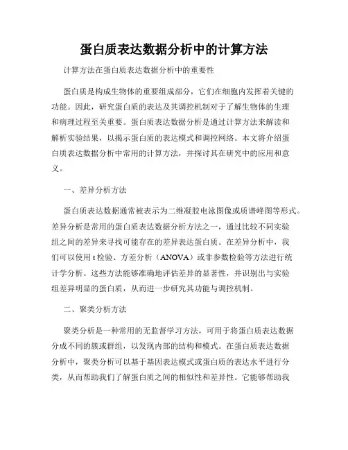 蛋白质表达数据分析中的计算方法