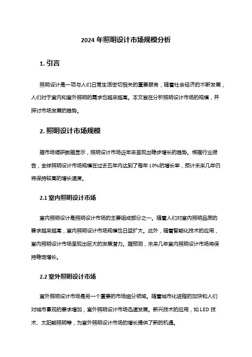 2024年照明设计市场规模分析