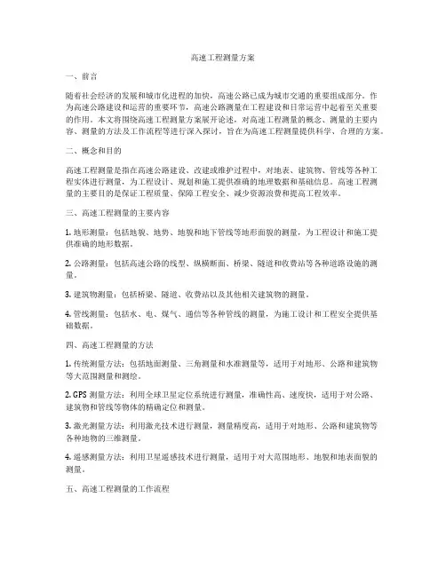 高速工程测量方案