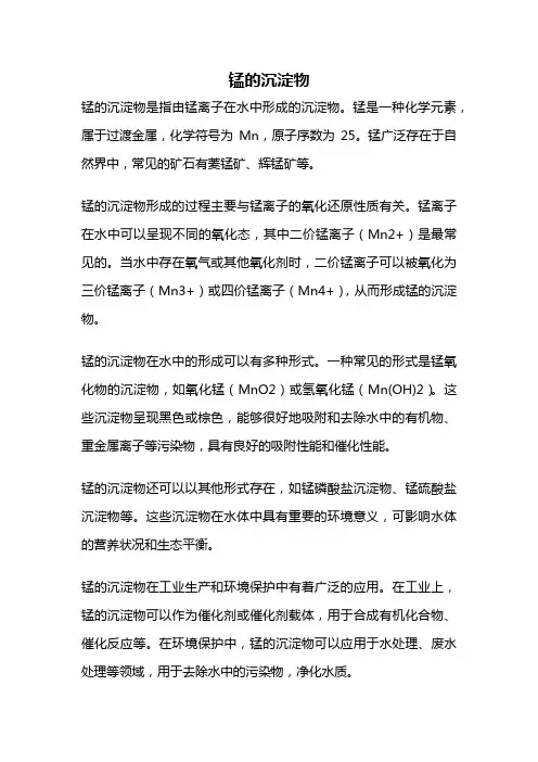 锰的沉淀物