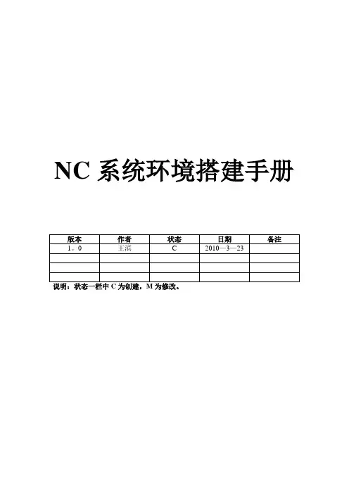 NC系统环境搭建手册