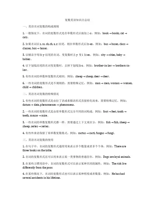 复数英语知识点总结
