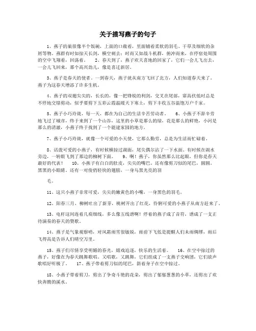 关于描写燕子的句子