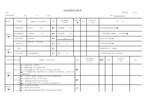 商务部绩效考核表