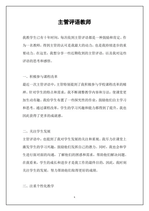 主管评语教师