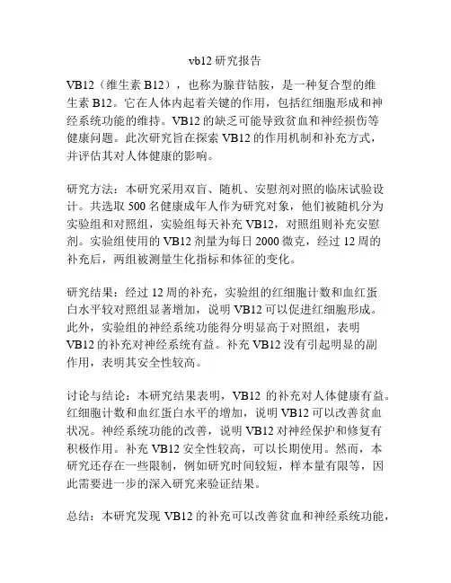vb12研究报告