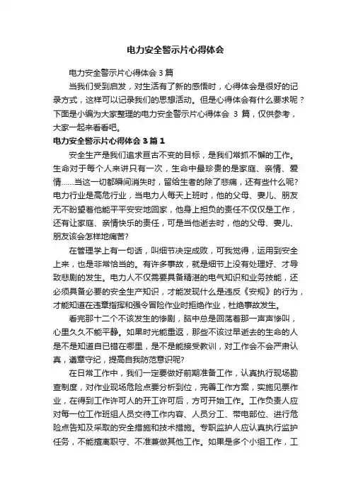 电力安全警示片心得体会3篇