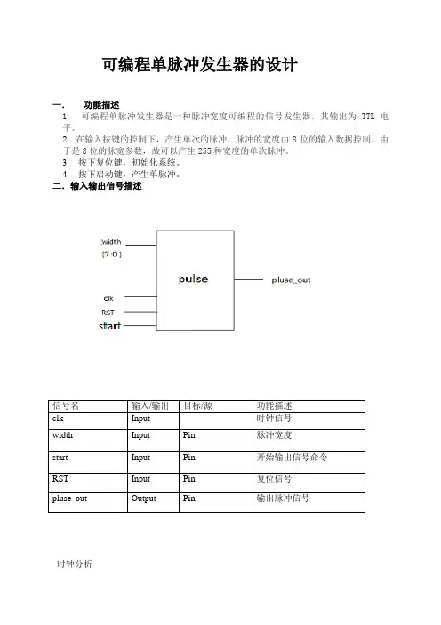 FPGA单脉冲产生器