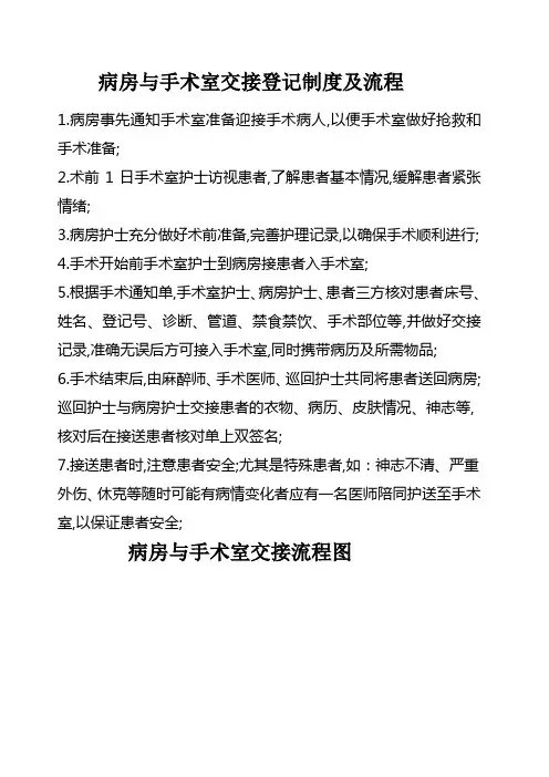 病房与手术室患者交接流程