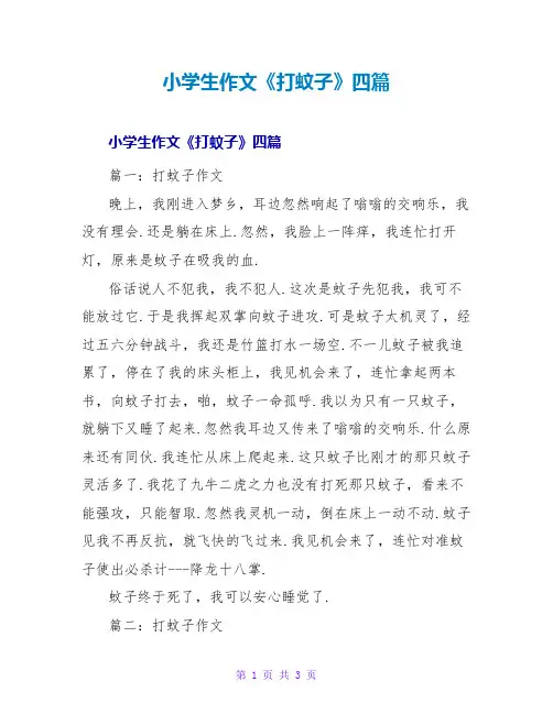 小学生作文《打蚊子》四篇