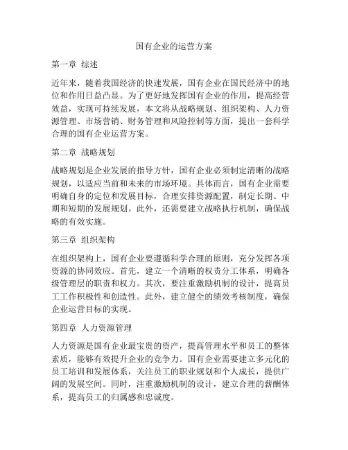 国有企业的运营方案