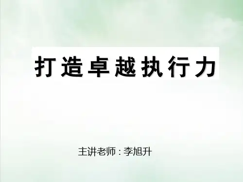 如何打造卓越执行力(PPT65页)