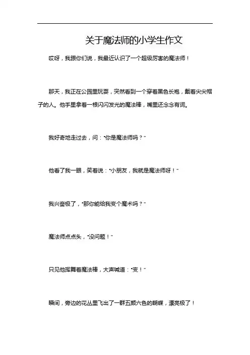 关于魔法师的小学生作文