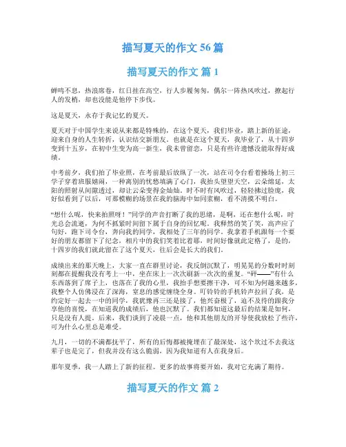 描写夏天的作文56篇