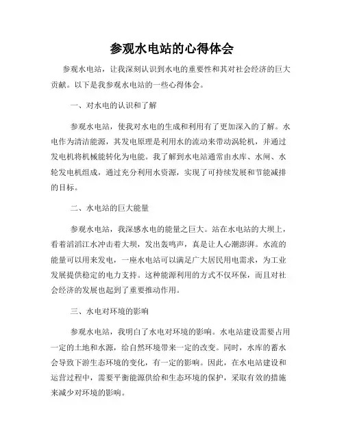 参观水电站的心得体会