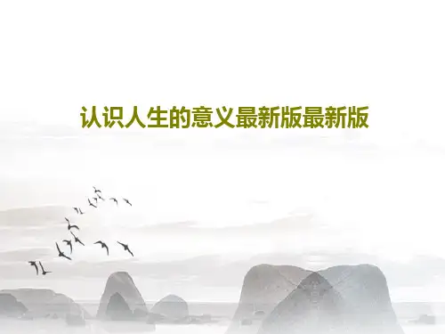 认识人生的意义最新版最新版共22页文档