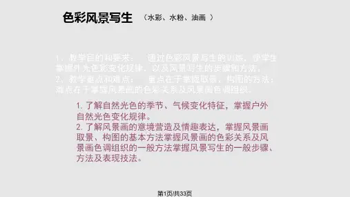 色彩基础风景写生PPT课件