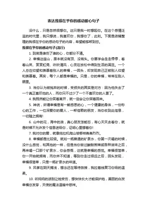 表达我很在乎你的感动暖心句子