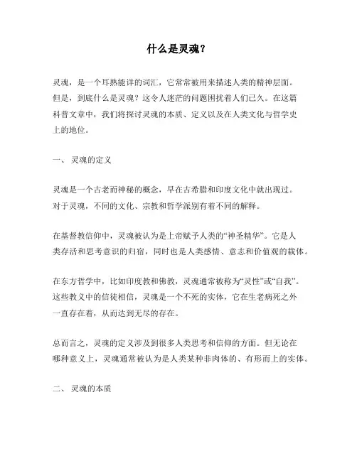 什么是灵魂？