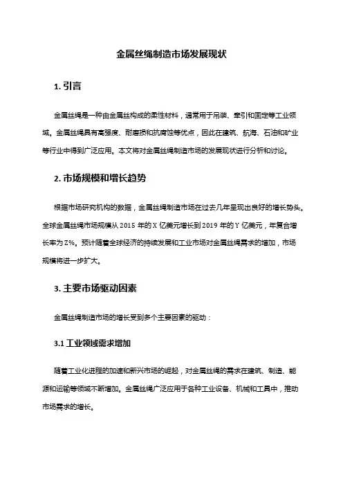 2024年金属丝绳制造市场发展现状