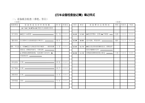 (完整版)行车设备检查登记簿