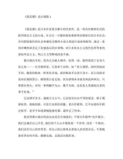 《我是猫》读后感8篇