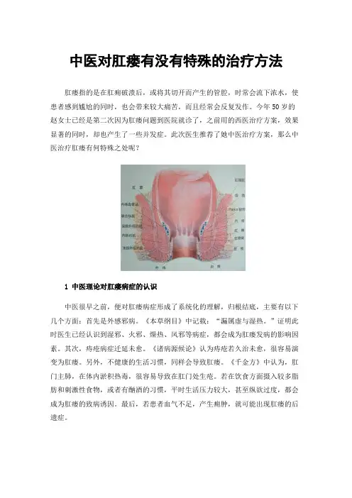 中医对肛瘘有没有特殊的治疗方法